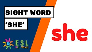 Sight Word She Learn The Sight Word She For Kids