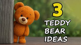 картинка: Эти мишки покорят ваше сердце!🐻3 медвежонка из разных материалов🧤Идеально для начинающих!🧦