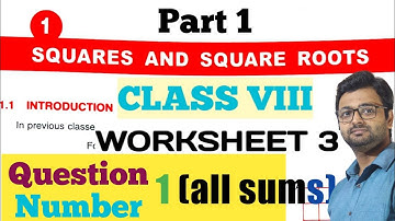 D.A.V. Math | Class VIII | Chapter - 01 | Squares n Square Roots | Worksheet 3 | Art Of Mathematica
