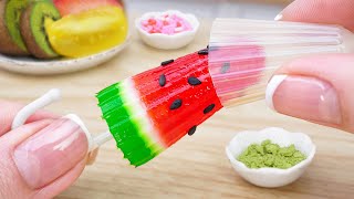 ASMR Miniature Watermelon Desserts | AMAZING Watermelon Umbrella Jelly Gummy | Miniature Cooking