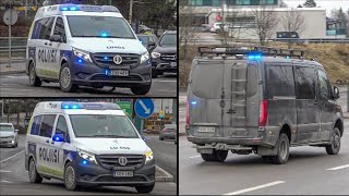 Police Cars Ambulance Responding In Espoo Lights & Sirens