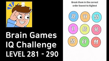 Brain Games IQ Challenge Level 281-290 Walkthrough (GAMEJAM)