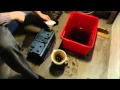 Emptying out a car battery, and filtering the acid - 083