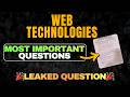 Web Technologies | Important Topics & Most Repeated Questions Exam Preparation 💯📈