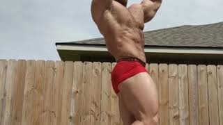 Caleb Blanchard backyard posing