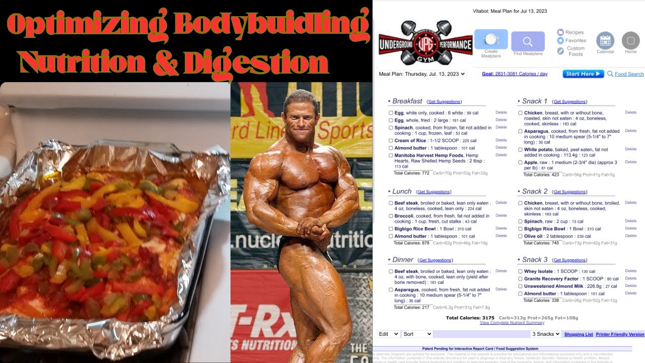 Optomizing Bodybuilding Nutrition & Digestion 10 20 2023 YouTube