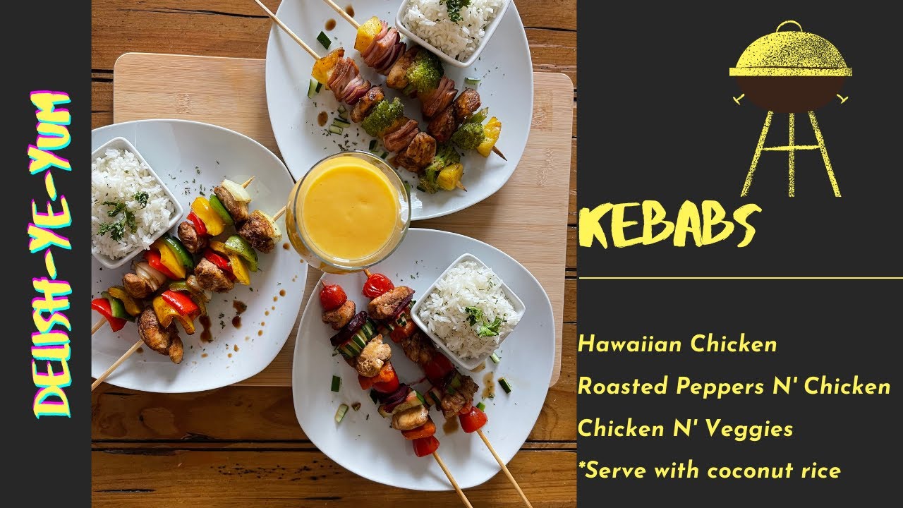 How to make 3 simple and easy oven roasted chicken kebabs YouTube