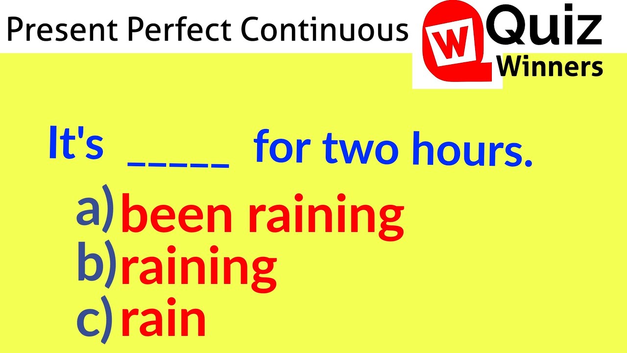Present Perfect Continuous Tense Quiz| Grammar Test| English Exercises