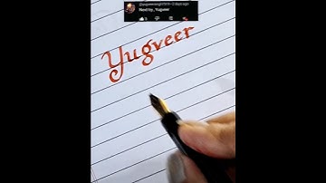 Yugveer name in print and cursive handwriting #comment your name  #cursive writing #ytshorts