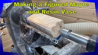 Woodturning: Maple Burl and Resin Vase