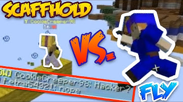 RAW FOOTAGE OF A FLY HACKER VS SCAFFOLD HACKER! | Minecraft