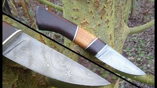 Knife making  twisted Damascus hunting knife