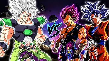 Broly DBS MUI V2 OP (New) VS Goku DBS V3.5 OP (all form) & Vegeta DBS V2 OP (all form) in Mugen