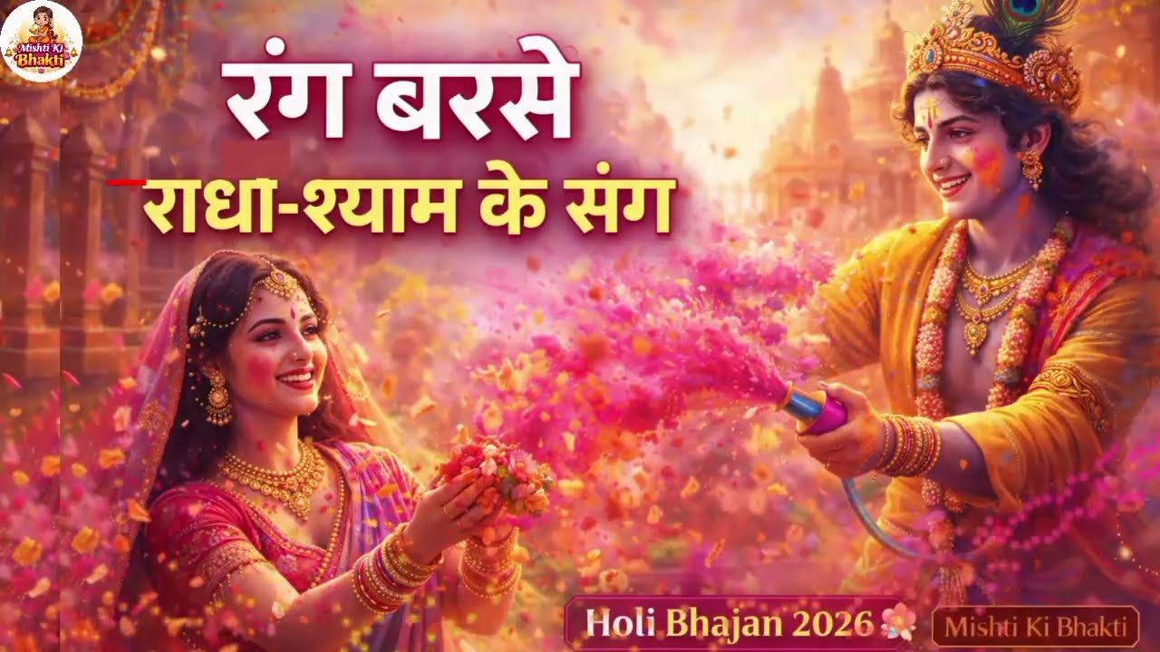रंग बरसे राधे-श्याम के संग 💛🌸 | Radha Krishna Holi Bhajan 2026 | Mishti Ki Bhakti