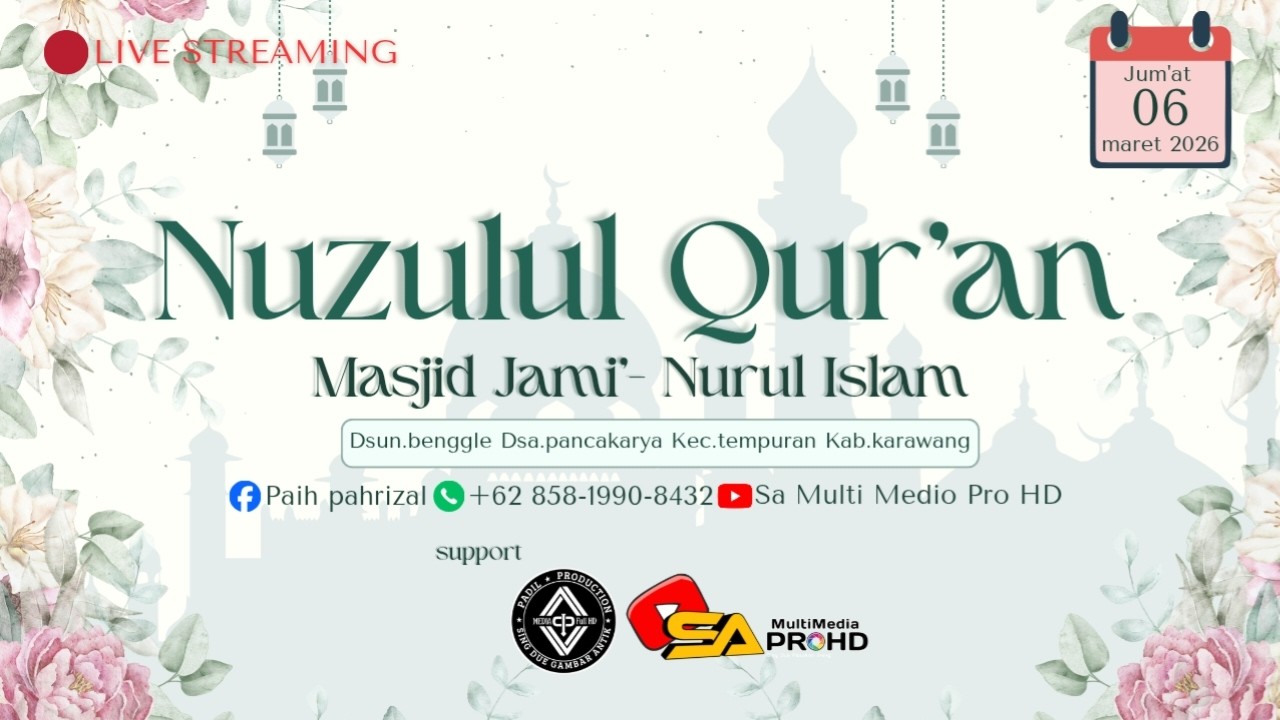 LIVE ACARA NUZULUL QUR'AN MESJID JAMI | NURUL ISLAM | BENGLE PANCAKARYA TEMPURAN