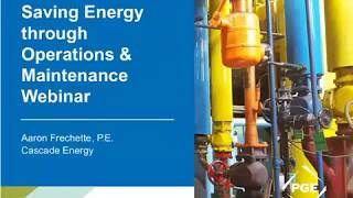 Saving Energy through Operation & Maintenance Webinar, Oct. 12, 2017