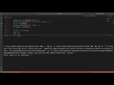 DAY 39 || Inserting number at required index in array in java #java || #shorts #short #viral