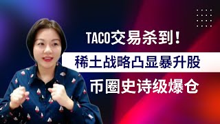 TACO交易杀到｜中美稀土战略暴升股｜币圈史诗级爆仓实录【20251013】