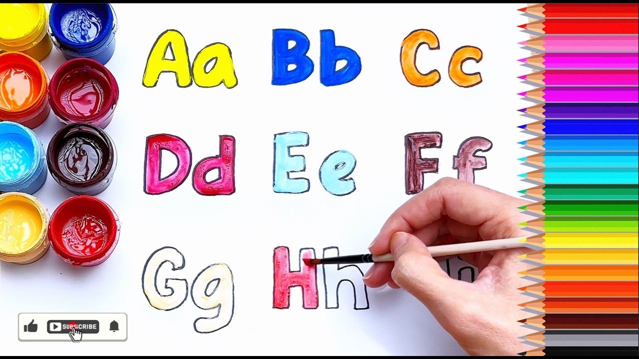 🌈Alphabet with Upper & Lower Case Letters Drawing, 🎨Coloring for Kids, Toddlers | Learn the Alphabet