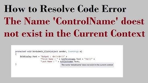 C# Error : Control Name does not exist in current context