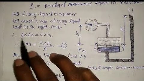 Class-12 #Fluid Mechanics #Single column manometer For Btech By Yogesh Kumar Sir