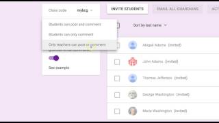 Adjusting Student Posting Permissions in Google Classroom