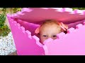 Nastya plays hide and seek with funny dolls