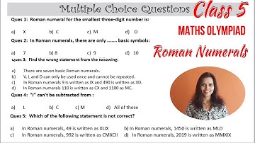 Olympiad Exam for Class 5 Maths | Chapter 1 Roman Numerals (Ques no 1-5)| Maths Olympiad for Class 5