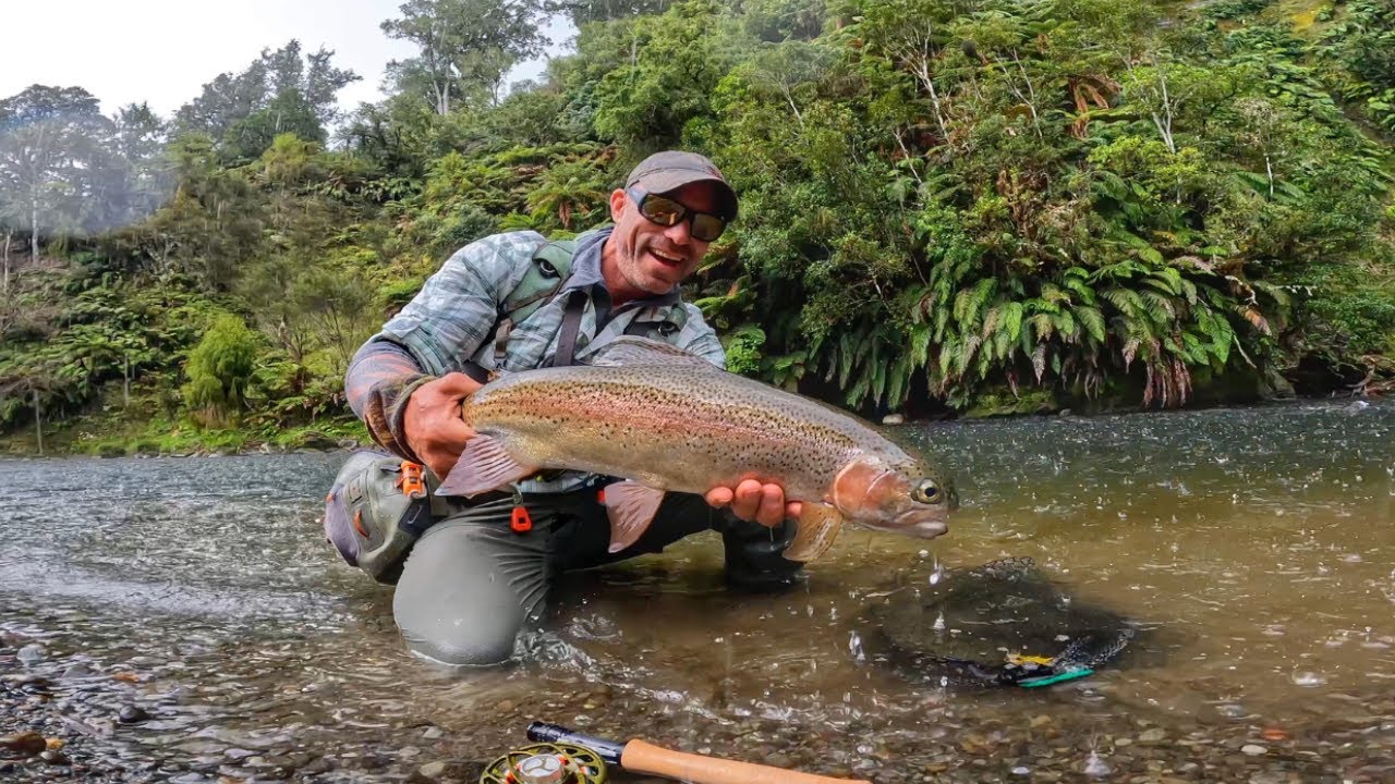 FLY FISHING in the RAIN with BIG STREAMERS!! 