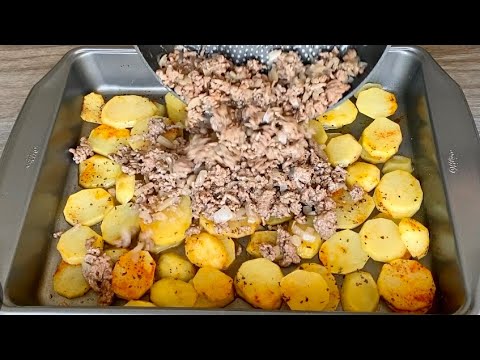 Leckeres Rezept, Kartoffeln mit Hackfleisch im Ofen, einfach und schnell
