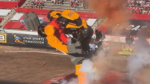 Monster Jam World Finals XXIV JCB DIGatron SmashBot STUNT Salt Lake City Utah 07/05/2025