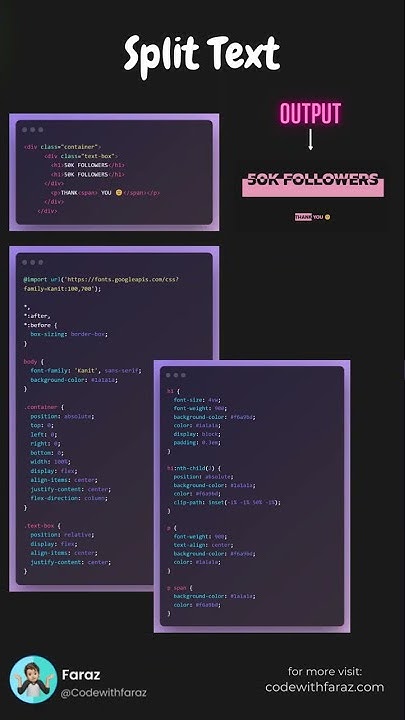 Text Split Effect using CSS | Split Text using HTML and CSS - YouTube