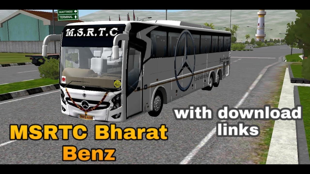 MSRTC Bharat Benz bus mod for bus simulator indonesia  