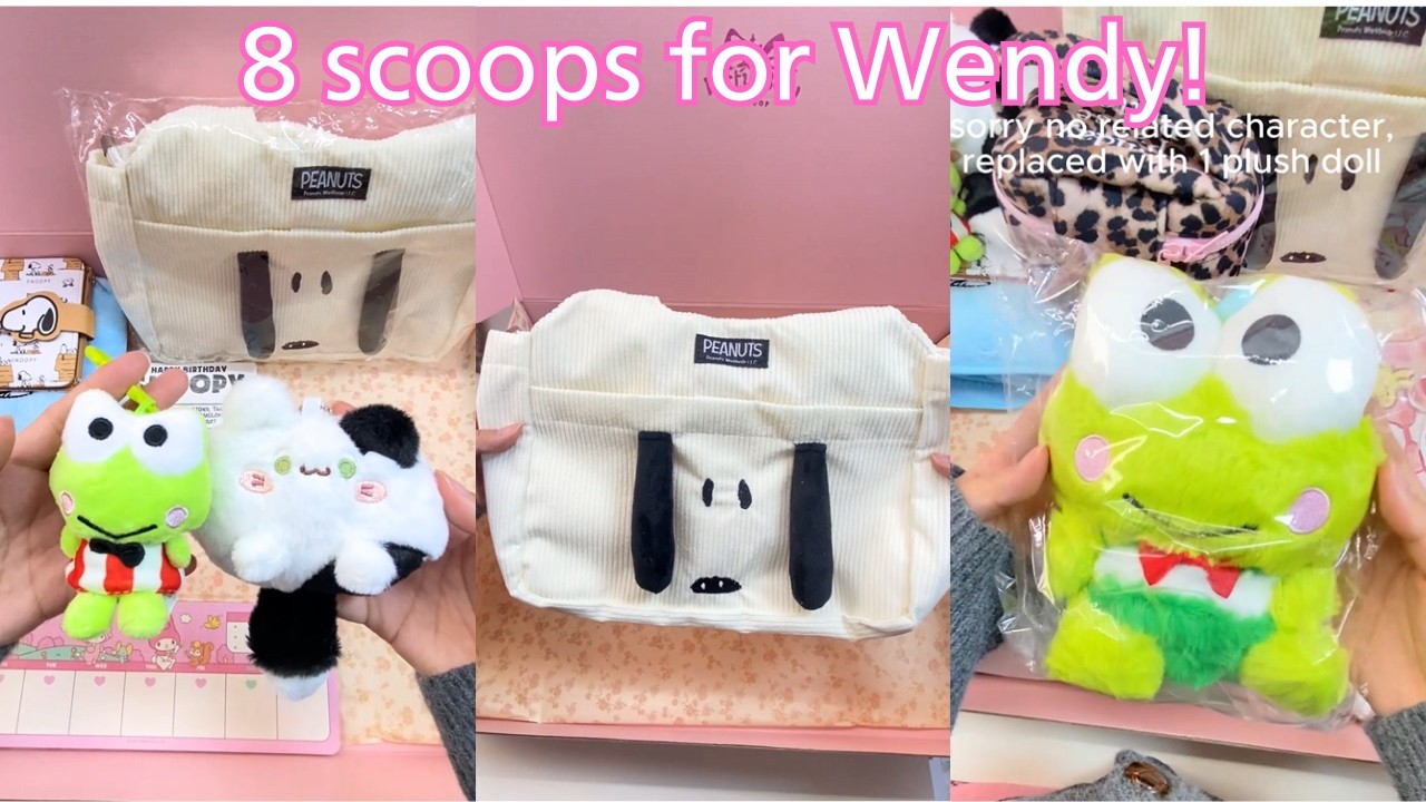 8 scoops for Wendy! She loves keroppi,snoopy and black cat