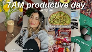 7AM PRODUCTIVE DAY IN MY LIFE! 🥑busy days, working out, coffee shops, & staying motivated!