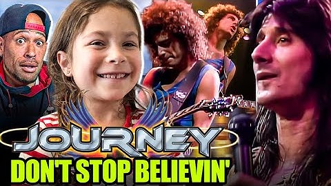 My 6 Year Old REACTS to JOURNEY Don’t Stop Believin’! Damn, she started SINGING...