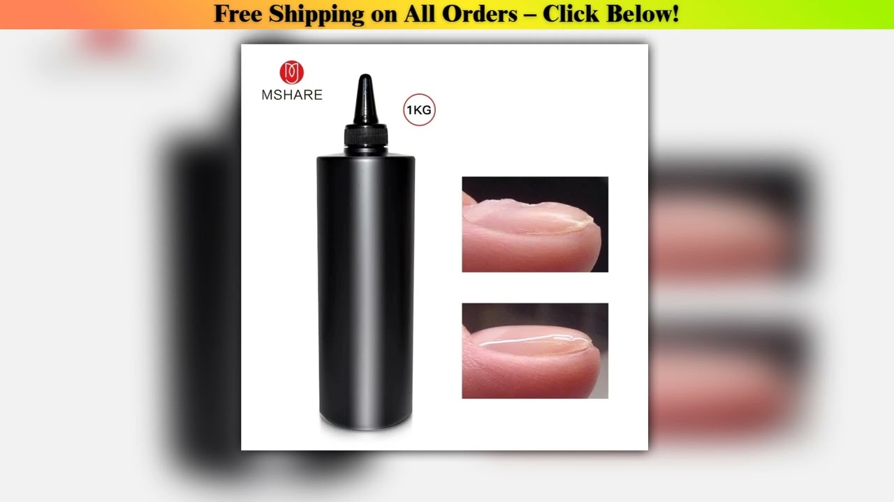 MSHARE 1kg 3 in 1 Clear Rubber Base Gel Nail Alignment Gel Self Leveling Build Nail Plate C-Curve