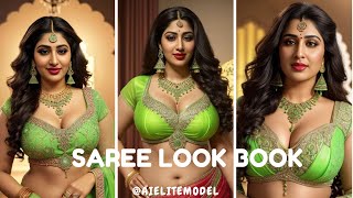 [4K] Saree Spectacle: Ai Takes Center Stage  | Ai Elite Indian Model #Saree #Green