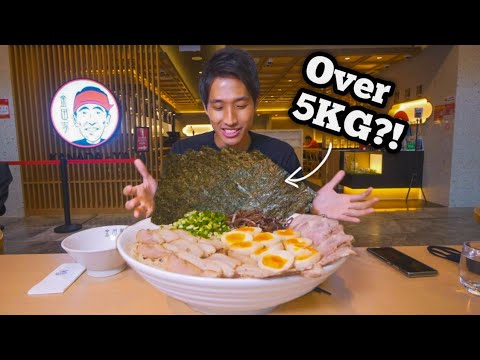 5KG (11LB) Tonkotsu Ramen Eating Challenge!   Japanese Ramen Mukbang!