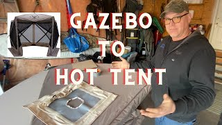 Gazelle To Hot Tent Conversion  Great Idea Or Costly Mistake? |  DIY Stove Jack Install Gazebo