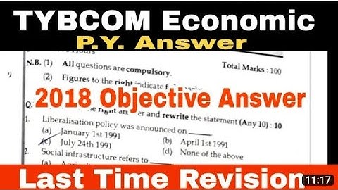 TYBCOM Economic objective nov 2018 answer