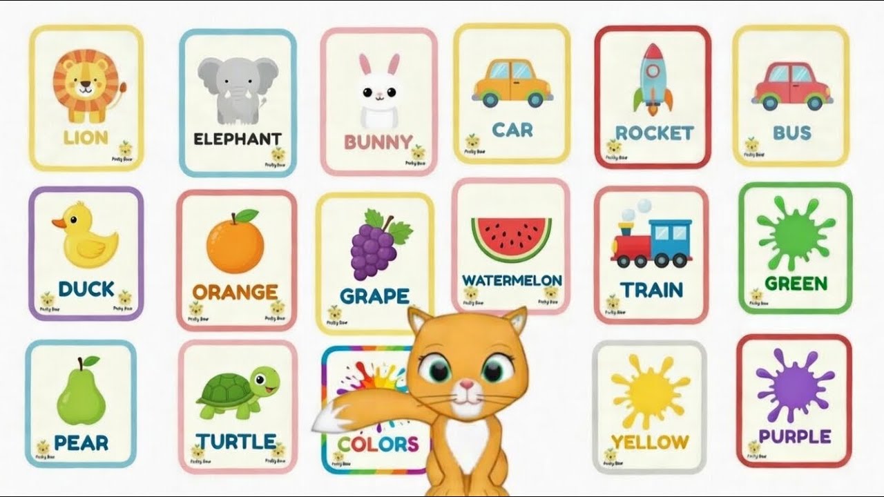ABC Flashcards for Toddlers | Babies First Words &  Alphabets Animals  | COLOR Learning for Toddlers