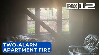 1 person displaced after two-alarm apartment fire in downtown Portland