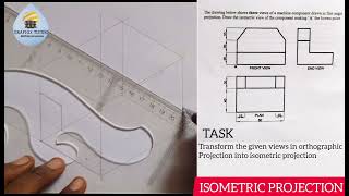 HOW TO TRANSFORM ORTHOGRAPHIC INTO ISOMETRIC PROJECTION IN TECHNICAL DRAWING & ENGINEERING GRAPHICS