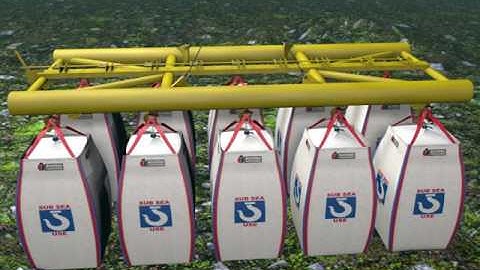 Bulkbag Containers Ltd - 2000kg SUBSEA USE Drop Discharge Bag - Lifting Frame Deployment