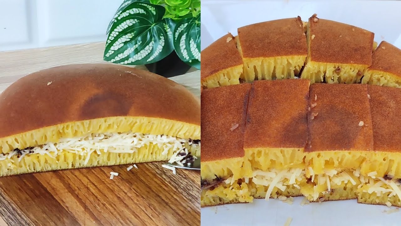 Terang bulan/martabak manis teflon anti gagal takaran sendok hanya 12 sdm tepung &1 kali panggang ‼️