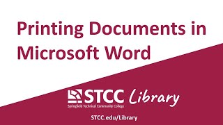Printing Documents In Microsoft Word