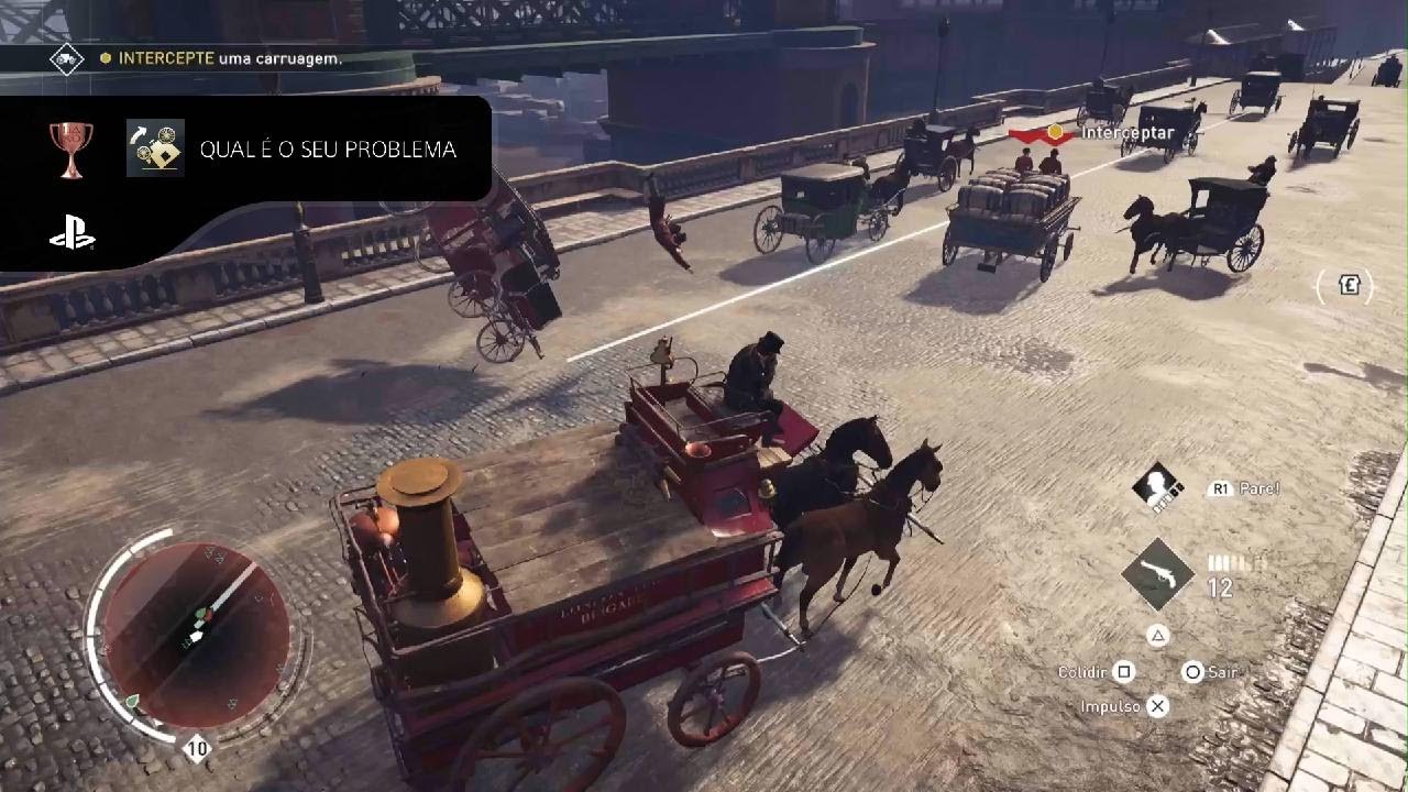 Troféu Qual É o Seu Problema - Vire cinco veículos atirando em seus cavalos - Assassin's Creed Syndicate - 🏆 gsFALCON Trophies Troféu Qual É o Seu Problema - Vire cinco veículos atirando em seus cavalos - Assassin's Creed Syndicate - 🏆 gsFALCON Trophies