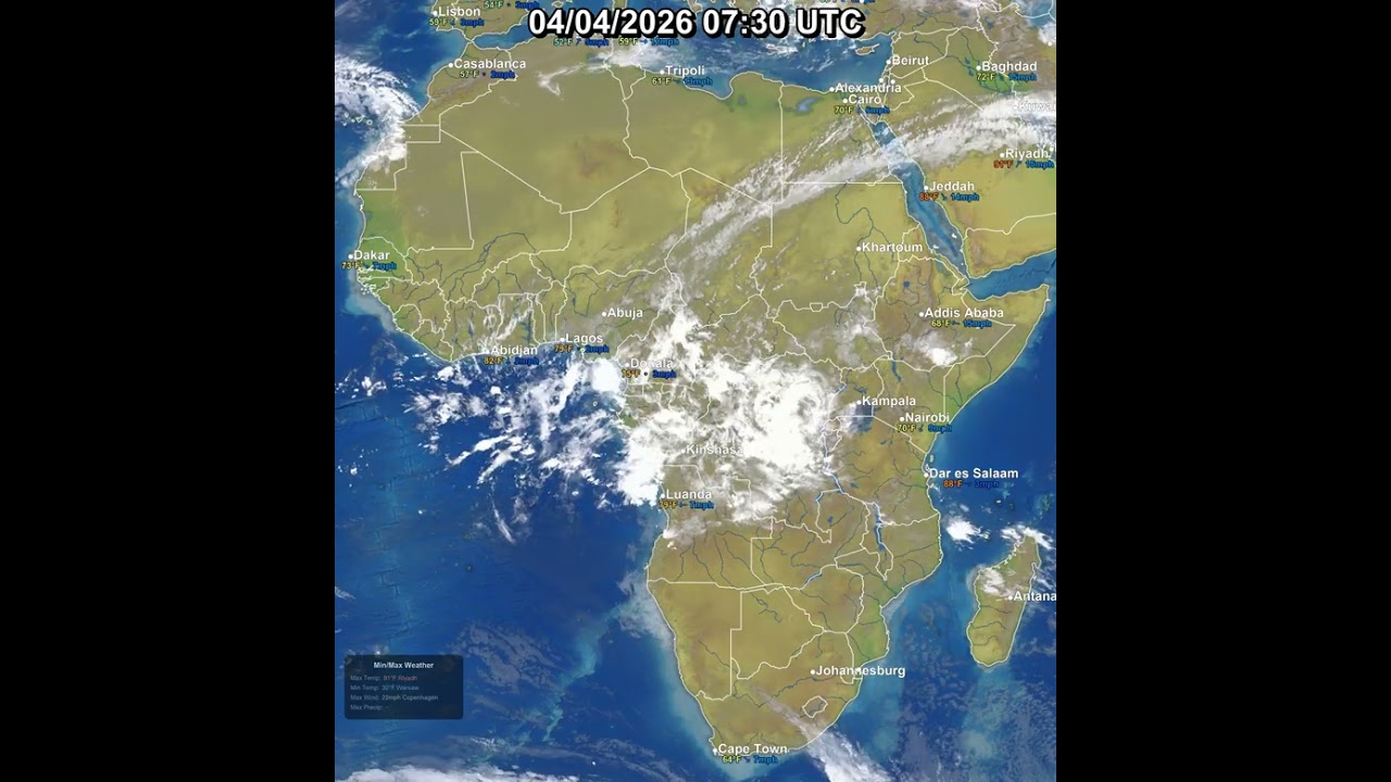 Africa 24 Hour Satellite Weather | April 04, 2026 #shorts
