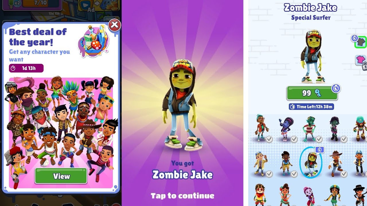 Subway surfers Mexico Halloween - scarlett VS Manny ZOMBIE JAKE Zoe MIKE  Character Chinese version 